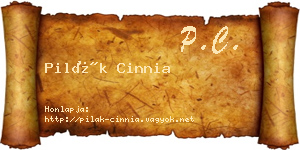 Pilák Cinnia névjegykártya